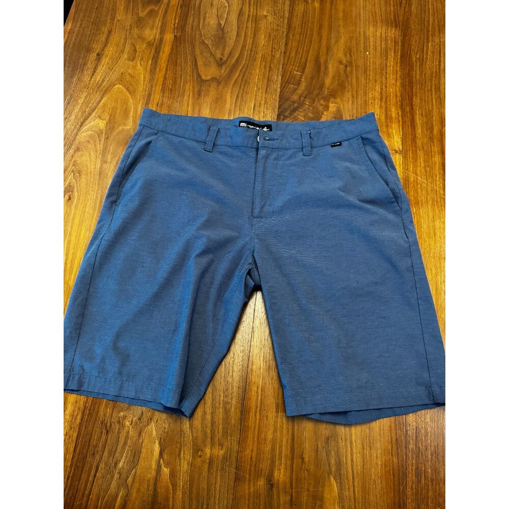 TravisMathew Mens Golf Shorts Size 36 Blue Performance Stretch Flat Front Casual